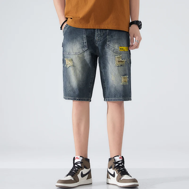 AIRGRACIAS 2021 Summer Men's Denim Shorts Holes In The Wild Trend Loose Large Size Yellow Label Five-Point Pants For Young Men
AIRGRACIAS 2021 Summer Men's Denim Shorts Holes In The Wild Trend Loose Large Size Yellow Label Five-Point Pants For Young Men