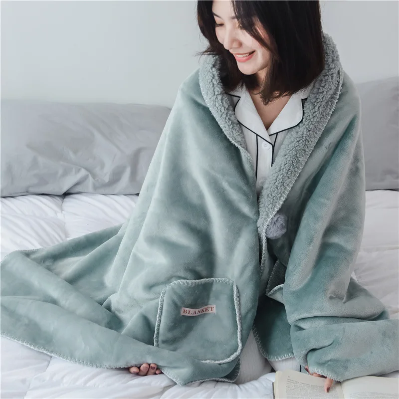 Winter Warm TV Pocket Hooded Blankets Adults Bathrobe Sofa Cozy Blanket Sweatshirt Solid Plush Coral Fleece Blankets Outwears
Winter Warm TV Pocket Hooded Blankets Adults Bathrobe Sofa Cozy Blanket Sweatshirt Solid Plush Coral Fleece Blankets Outwears