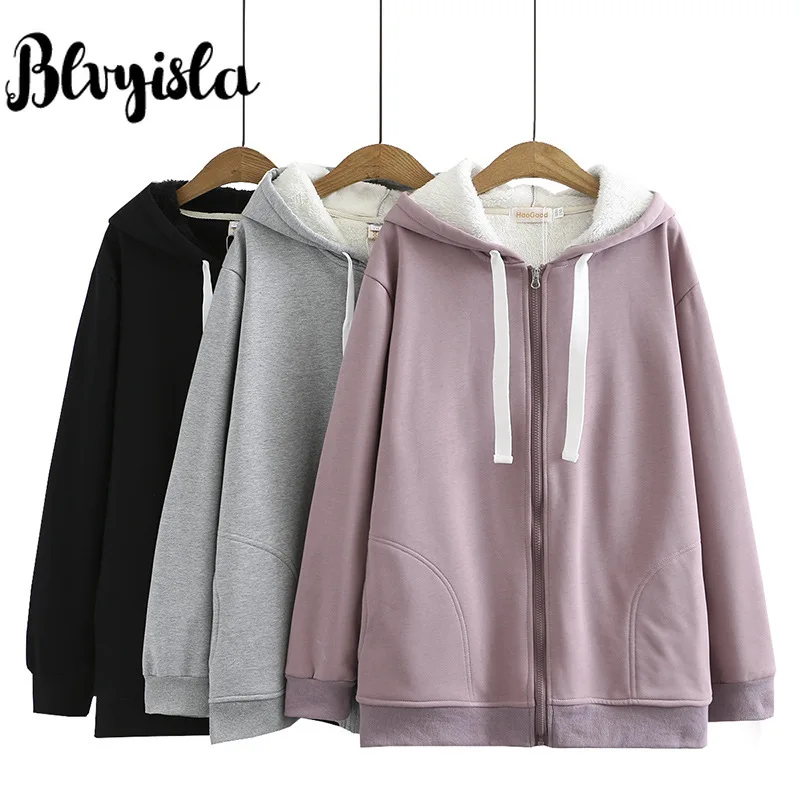 5XL Oversize Thicken Plush Lamb Woollen Hoodies Women Plus Size Sweatshirts Zipper Up Hoodies Outwear
5XL Oversize Thicken Plush Lamb Woollen Hoodies Women Plus Size Sweatshirts Zipper Up Hoodies Outwear
