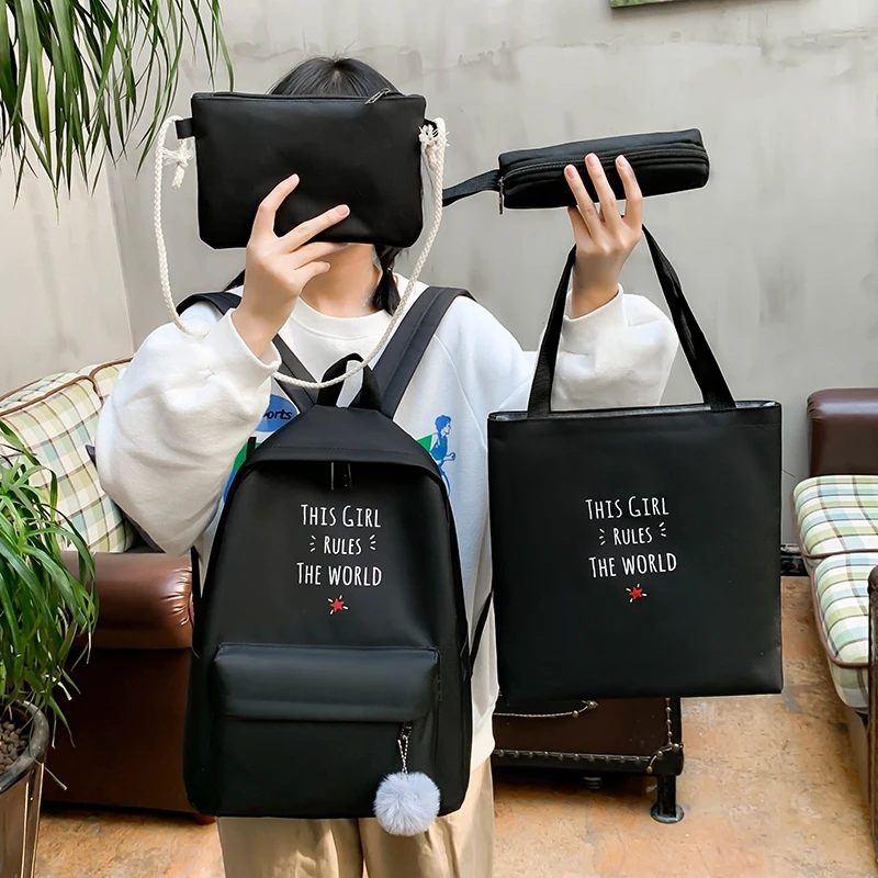 4 Piece Set Casual Backpacks Cute New School Bags for Teenager Girl Women Backpack Canvas Shoulder Bags Women School Backpack
4 Piece Set Casual Backpacks Cute New School Bags for Teenager Girl Women Backpack Canvas Shoulder Bags Women School Backpack