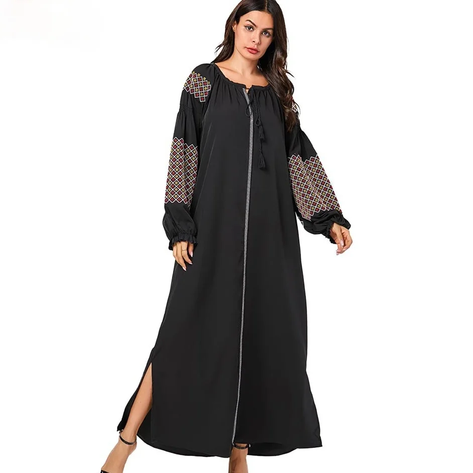 2021 Muslim Fashion Large Size Women's Black Diamond Abstraction Embroidered Arabic Dress with Arakimbo Abaya Turkey
2021 Muslim Fashion Large Size Women's Black Diamond Abstraction Embroidered Arabic Dress with Arakimbo Abaya Turkey