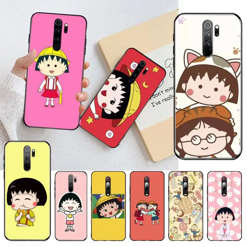 Стильная футболка с изображением персонажей видеоигр Chibi Maruko черный мягкий чехол