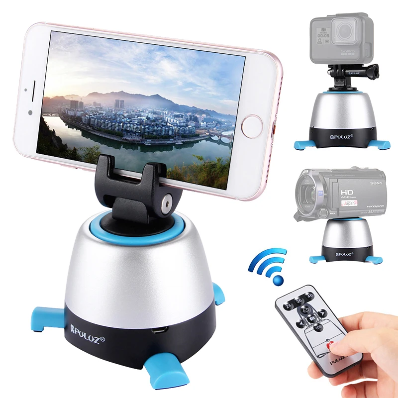 

PULUZ Electronic 360 Degree Rotation Panoramic Head With Remote Controller Rotating Pan Head For Smartphones GoPro DSLR Cameras