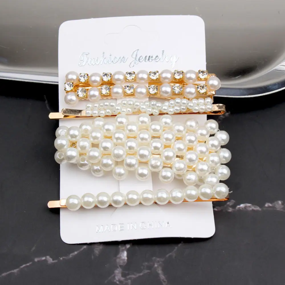 Fashion 1 Set Women Girls Elegant Pearls Hair Clips Korean Style Hairpins Barrettes Headwear Geometric Hairgrip Hair Accessories
Fashion 1 Set Women Girls Elegant Pearls Hair Clips Korean Style Hairpins Barrettes Headwear Geometric Hairgrip Hair Accessories