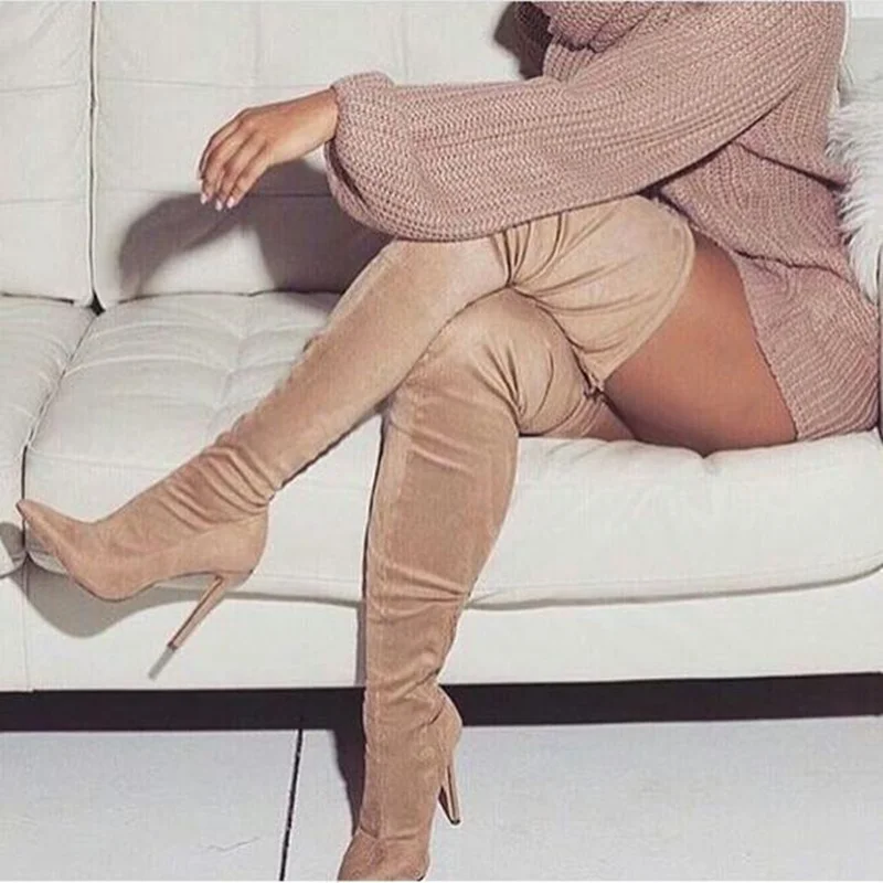 Hot Selling Winter Pointed Toe Slim Fit Tight High Boots Suede Side Zipper Over The Knee Boots High Heels Dress Shoes Big Size
Hot Selling Winter Pointed Toe Slim Fit Tight High Boots Suede Side Zipper Over The Knee Boots High Heels Dress Shoes Big Size
