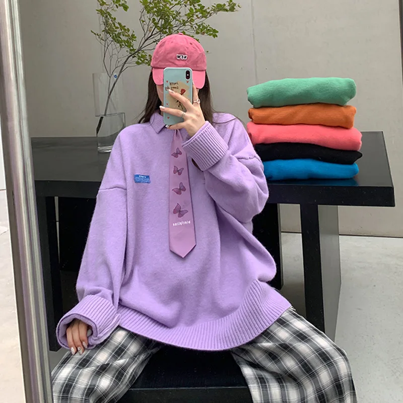 Fall Winter 2020 Korean Style Lazy Sweater Women Loose turtle neck Long-sleeved Wearable on both sides Knitted Fashion Pullovers
Fall Winter 2020 Korean Style Lazy Sweater Women Loose turtle neck Long-sleeved Wearable on both sides Knitted Fashion Pullovers