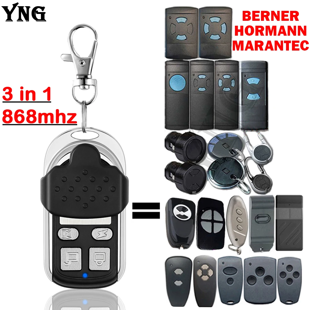 3 in 1 868mhz Hormann Marantec Berner Remote Control For HORMANN HSE2 HSE4 HSM2 HSM4 MARANTEC Digital D302 Garage Door Opener
3 in 1 868mhz Hormann Marantec Berner Remote Control For HORMANN HSE2 HSE4 HSM2 HSM4 MARANTEC Digital D302 Garage Door Opener
