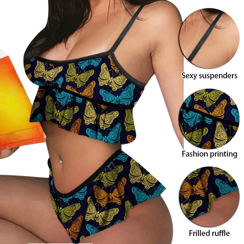 KANCOOL Butterfly Print Pajama Set Sleeveless Trim Flounced Pyjamas Sleep Shorts Set Pijama Suit Sleepwear Women Sexy Nighties
KANCOOL Butterfly Print Pajama Set Sleeveless Trim Flounced Pyjamas Sleep Shorts Set Pijama Suit Sleepwear Women Sexy Nighties