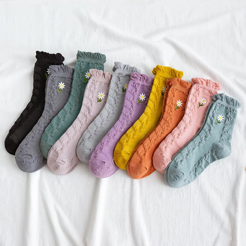 Clearance Sale Floral Embroidery Ruffle Socks Japanese Kawaii Cute Woman Socks Harajuku Retro Streetwear Crew Sock New Year Gift
Clearance Sale Floral Embroidery Ruffle Socks Japanese Kawaii Cute Woman Socks Harajuku Retro Streetwear Crew Sock New Year Gift
