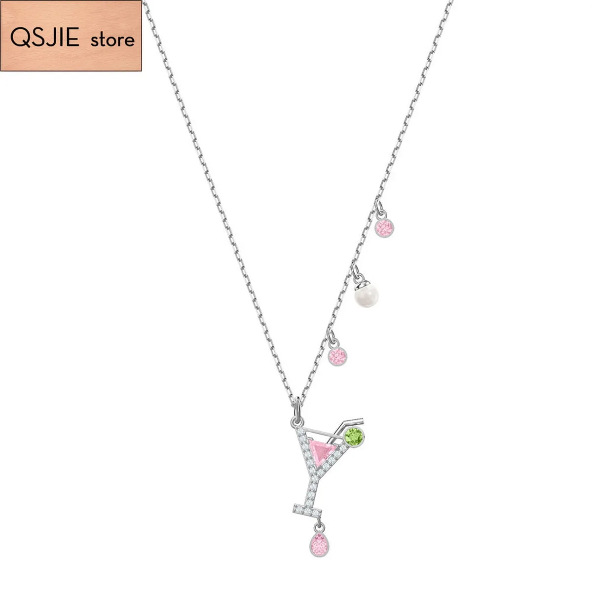 QSJIE High quality SWA new cocktail pendant, pattern, pink crystal, feminine fashion temperament. Advanced Necklace
QSJIE High quality SWA new cocktail pendant, pattern, pink crystal, feminine fashion temperament. Advanced Necklace