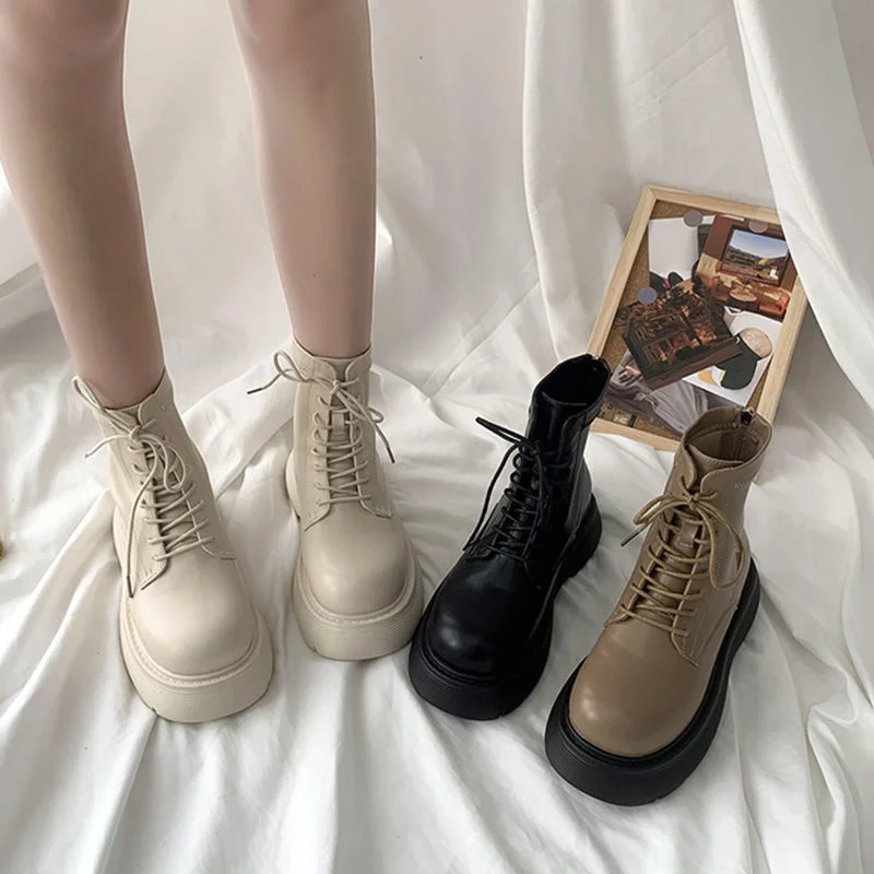 Women Platform Boots 3Colors Autumn Winter Shoes Genuine Leather Motorcycle Martin Boot Punk Shoes Women Booties Botas Mujer
Women Platform Boots 3Colors Autumn Winter Shoes Genuine Leather Motorcycle Martin Boot Punk Shoes Women Booties Botas Mujer