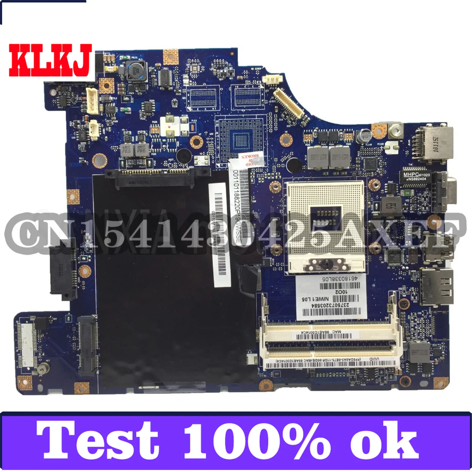 KLKJ NIWE1 LA-5751P Laptop Motherboard For Lenovo G460 Test Original Mainboard Ithout HDMI
KLKJ NIWE1 LA-5751P Laptop Motherboard For Lenovo G460 Test Original Mainboard Ithout HDMI