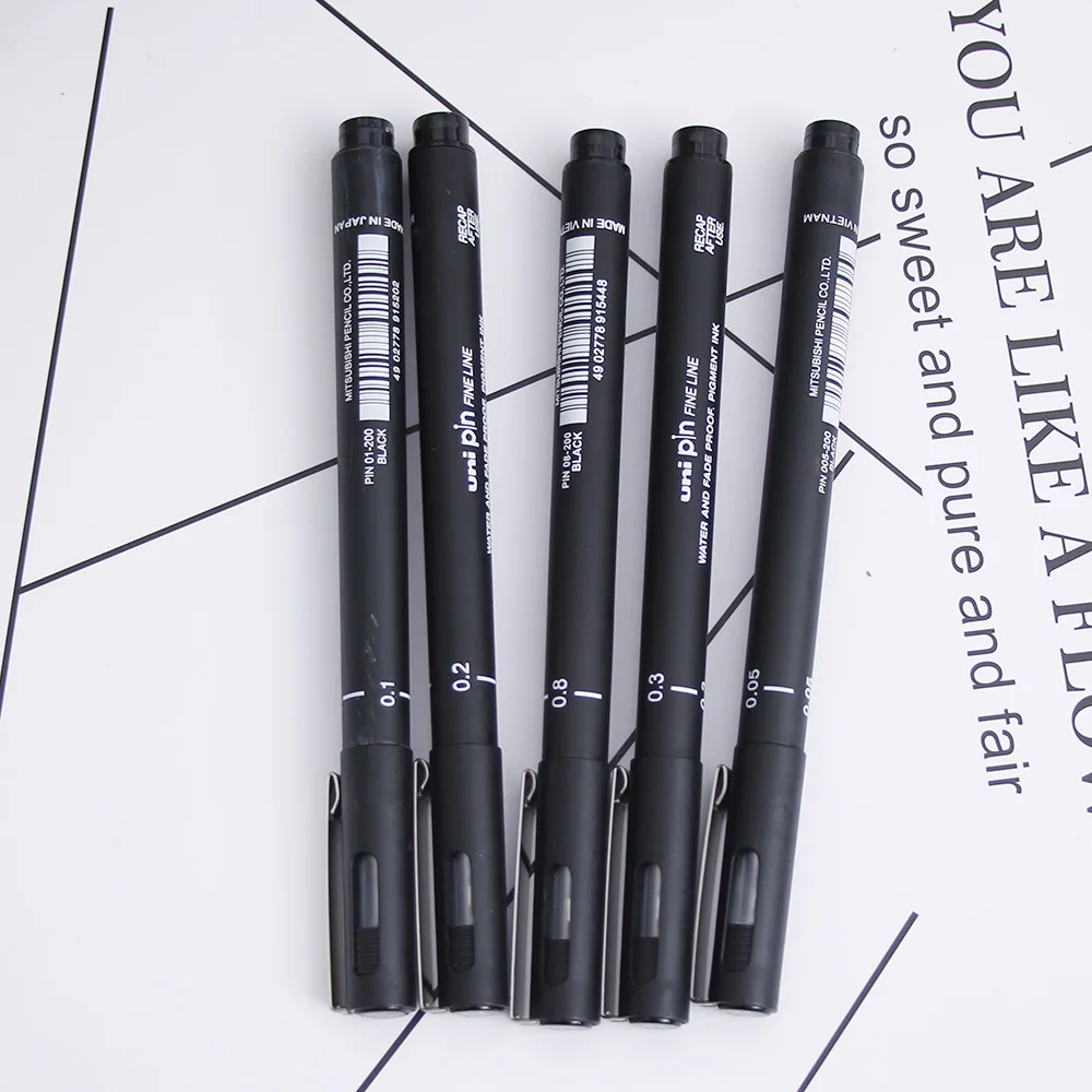 

Ручка для рисования Fineliner, 005 01 02 03 05 08, водостойкая, аниме-комикс, не цветущие, долговечные маркеры для рисования, 1 шт.