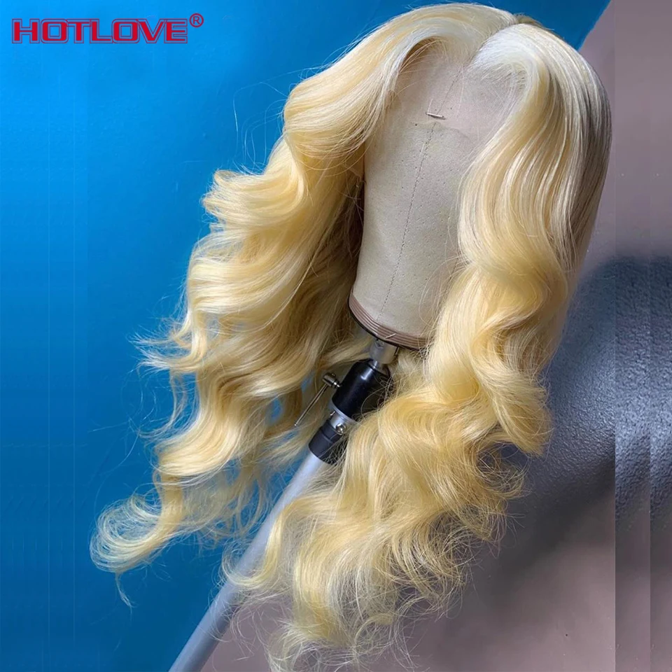 613 Honey Blonde Lace Part Front Human Hair Wigs Malaysian Body Wave 13x1 Transparent Frontal 150% Remy | Шиньоны и парики