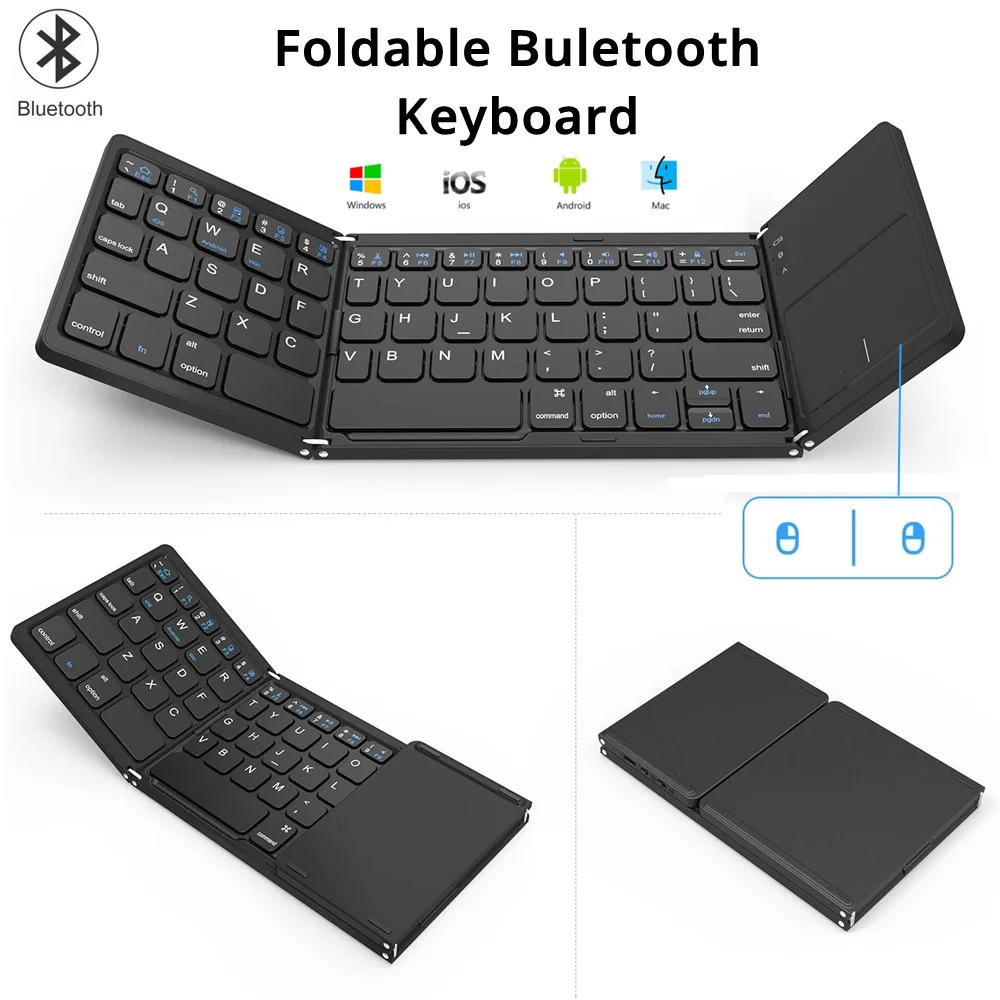 Складная мини-клавиатура YelWong портативная сенсорная панель Bluetooth 3 0 беспроводная