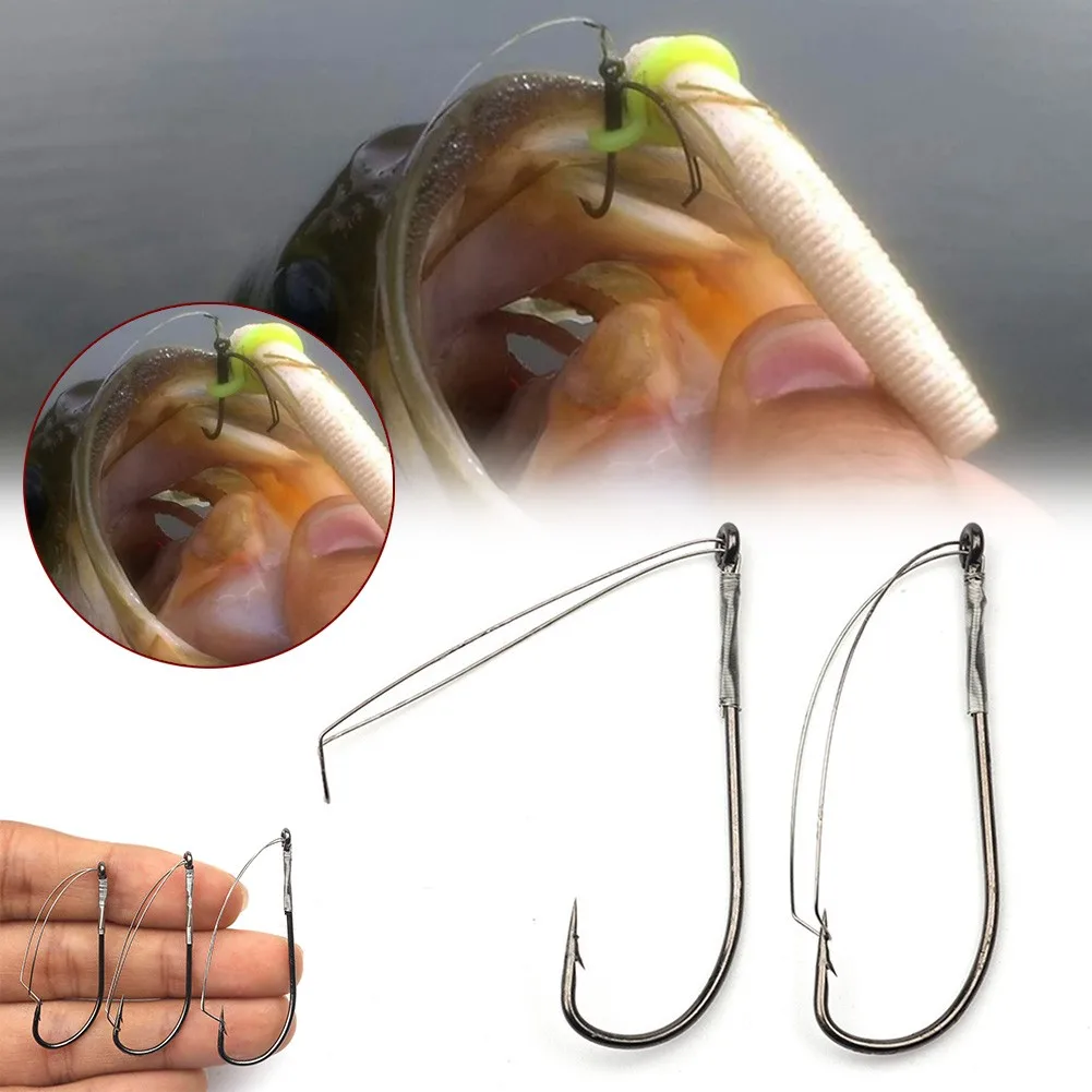10pcs / Box Weedless Barbed Fishing Hook Bass Single Worm Hook Lure Bait Holder Wacky Rig Hooks Pesca Iscas Fish Tackle Tools
10pcs / Box Weedless Barbed Fishing Hook Bass Single Worm Hook Lure Bait Holder Wacky Rig Hooks Pesca Iscas Fish Tackle Tools