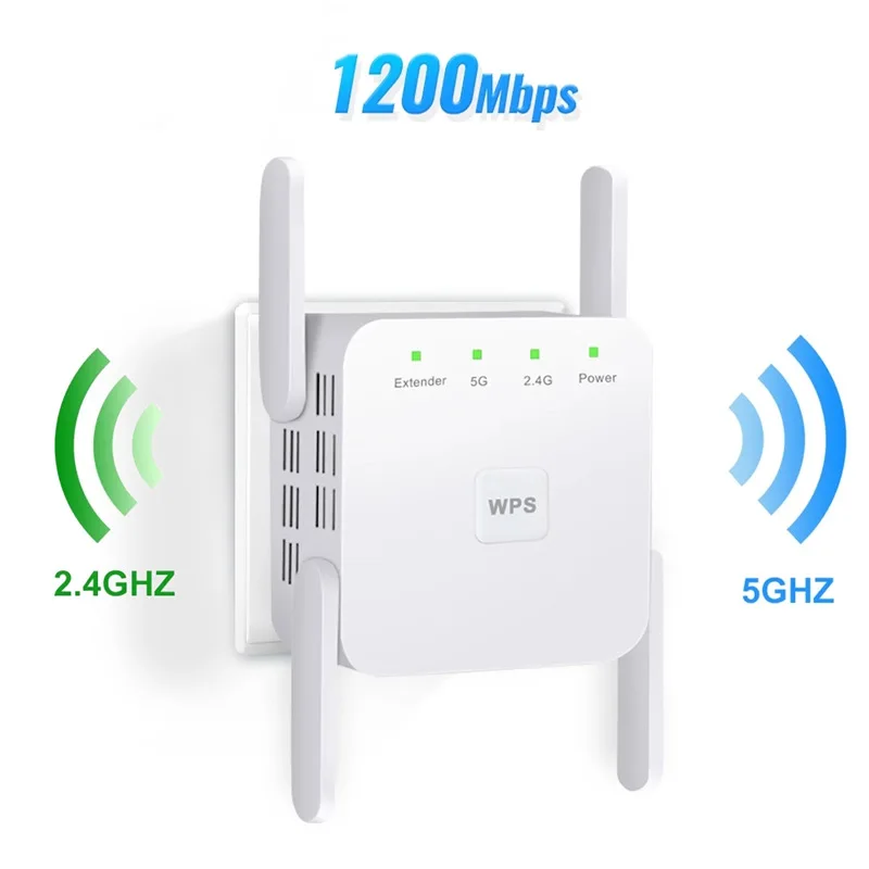 1200M Wireless Repeater Wifi Signal Amplifier Routing Enhancer Extender Wifi Repeater Gigabit Home Routing Dual-frequency White
1200M Wireless Repeater Wifi Signal Amplifier Routing Enhancer Extender Wifi Repeater Gigabit Home Routing Dual-frequency White