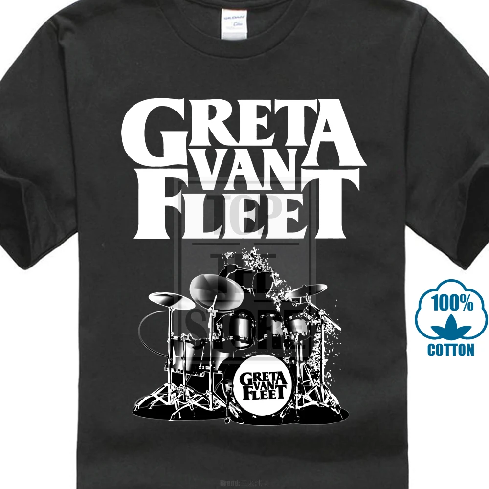 Футболка Greta Van Fleet Drum черного цвета полный размер S 3Xl для Fear Fan 2019 новая модная