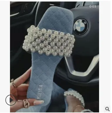 2021 summer new flat bottom leisure pearl decorative outdoor slippers women's 35-43 sandals
2021 summer new flat bottom leisure pearl decorative outdoor slippers women's 35-43 sandals