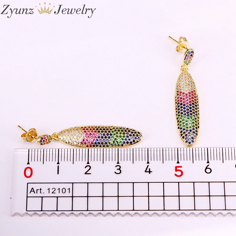 4Pairs, Cz Micro Pave Crystal Multicolor Oval Earring Women Girls Fashion Party Jewelry
4Pairs, Cz Micro Pave Crystal Multicolor Oval Earring Women Girls Fashion Party Jewelry