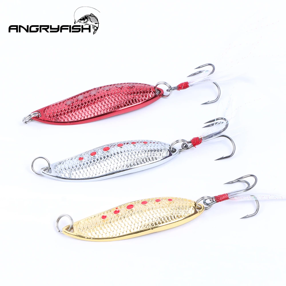 ANGRYFISH Leech Paillette 1 шт. 15 г 60 мм рыболовные приманки реалистичные с крючком перо