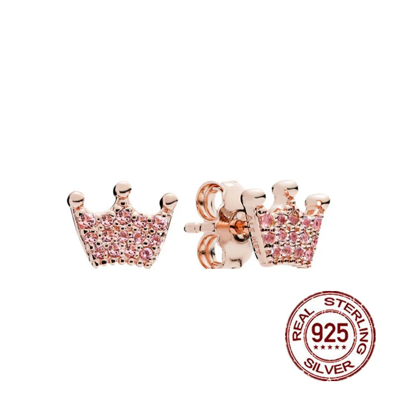 Classic 925 Sterling Silver Original Crystal Princess Crown Stud Earrings Women Elegant Lover Earrings Valentine's day gift
Classic 925 Sterling Silver Original Crystal Princess Crown Stud Earrings Women Elegant Lover Earrings Valentine's day gift