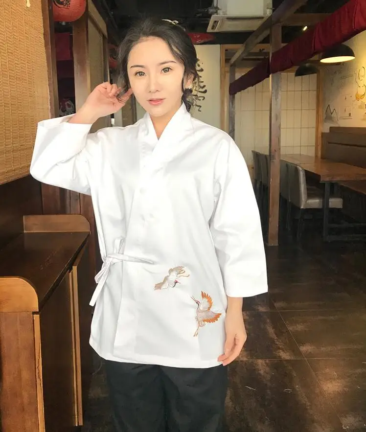 New Unisex Japanese Korea Style Chef Uniform Kimono Sushi Cook Clothes Medium Sleeve Restaurant Kitchen Cuisine Cook Uniforms
New Unisex Japanese Korea Style Chef Uniform Kimono Sushi Cook Clothes Medium Sleeve Restaurant Kitchen Cuisine Cook Uniforms