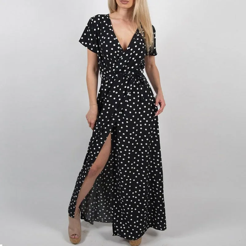 Summer Maxi Dresses for Women Black Robe Vintage Clothes Sexy Party Casual Dresses Plus size Dress 2020 Polka dot Beach Dress
Summer Maxi Dresses for Women Black Robe Vintage Clothes Sexy Party Casual Dresses Plus size Dress 2020 Polka dot Beach Dress