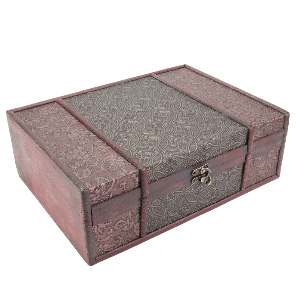 Vintage Desktop Storage Boxes Wooden Books Storage Case Jewelry Container Large Sundries Document Box without Lock (Chinese Styl
Vintage Desktop Storage Boxes Wooden Books Storage Case Jewelry Container Large Sundries Document Box without Lock (Chinese Styl
