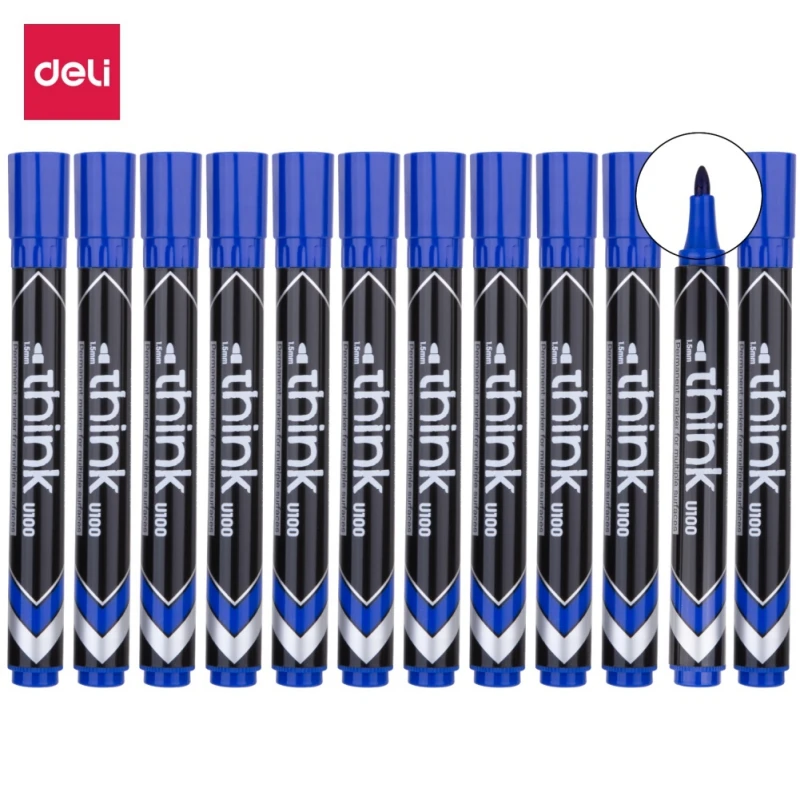 Deli Marker Pen, black, blue and red, 12 pcs/box, bright color, not easy to fade, high ink storage, long-term use
Deli Marker Pen, black, blue and red, 12 pcs/box, bright color, not easy to fade, high ink storage, long-term use
