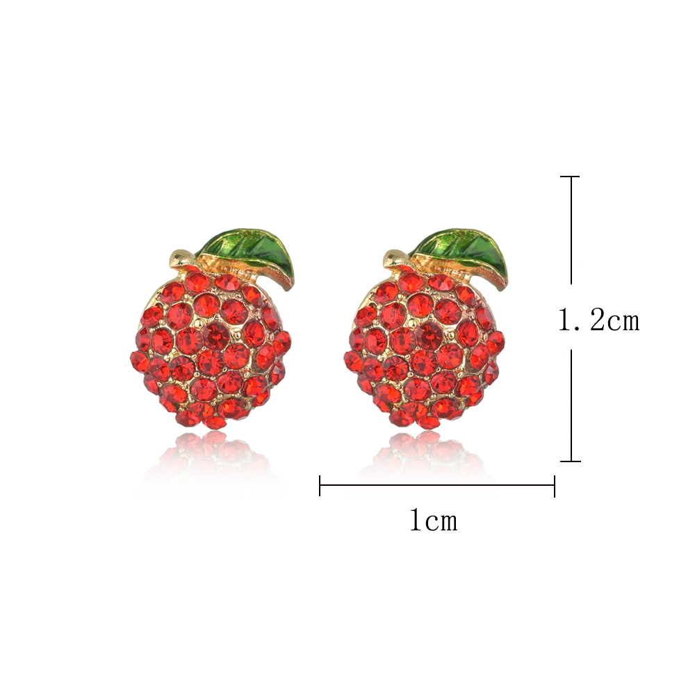 New Apple Fruit Earrings Small Fresh Crystal Rhinestone Flower Mushroom Inlaid Crystal Ladies Red Earrings Fashion Jewelry Gifts
New Apple Fruit Earrings Small Fresh Crystal Rhinestone Flower Mushroom Inlaid Crystal Ladies Red Earrings Fashion Jewelry Gifts