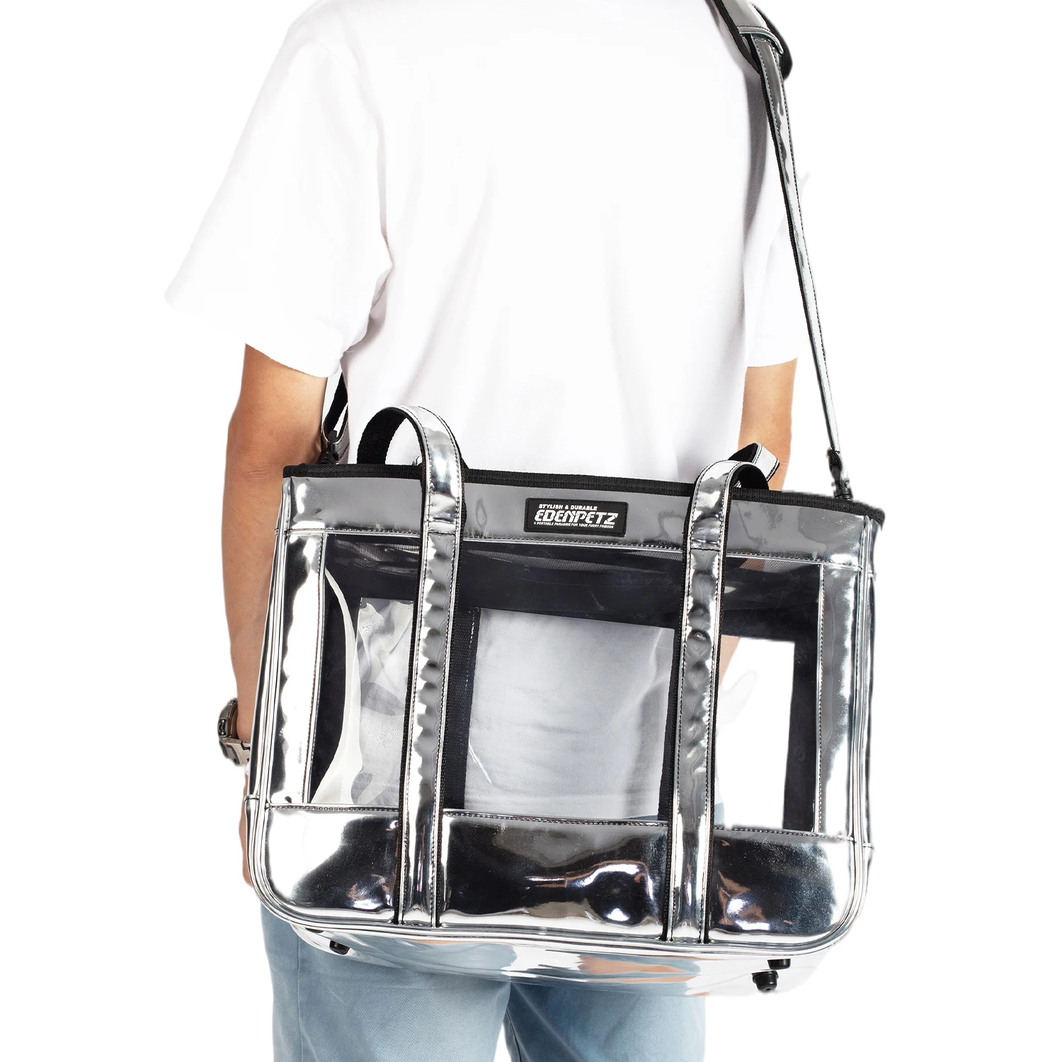 Pet Dog Cat Carrier Puppy Rabbit Carrying Bag Fashion Transparent Handbag Folding PU Shoulder Bag
Pet Dog Cat Carrier Puppy Rabbit Carrying Bag Fashion Transparent Handbag Folding PU Shoulder Bag