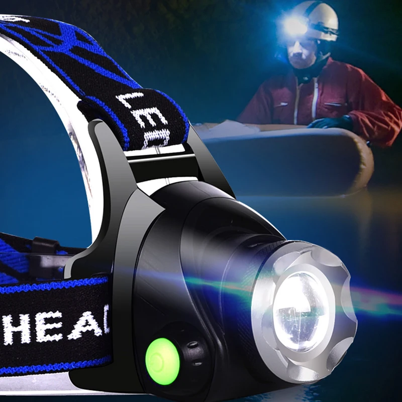 

FX-DZ90 V6 led headlamp zoom flashlight adjustable head lamp T6 L2 8000lm 18650 battery front light Recharge zoomable Headlight
