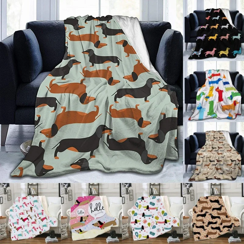 Dachshund Sausage Cartoon Blanket Blue Fleece Blanket for Kids Women Cute Puppy Colorful Plush Throw Blanket
Dachshund Sausage Cartoon Blanket Blue Fleece Blanket for Kids Women Cute Puppy Colorful Plush Throw Blanket