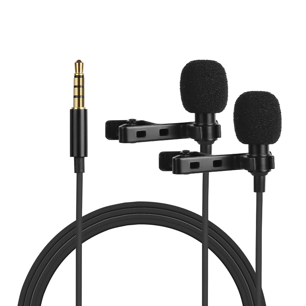 Photography Mini Microphone Omni-directional Electret Condenser Lavalier Microphone Dual Head 3.5mm TRRS 4m Cable for interviews
Photography Mini Microphone Omni-directional Electret Condenser Lavalier Microphone Dual Head 3.5mm TRRS 4m Cable for interviews