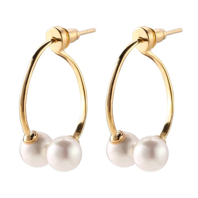 Kinel 925 Sterling Silver Chic Pearl Hoop Earrings for Women 18K Gold Plated Earring Minimalist Geometrical Earrings
Kinel 925 Sterling Silver Chic Pearl Hoop Earrings for Women 18K Gold Plated Earring Minimalist Geometrical Earrings
