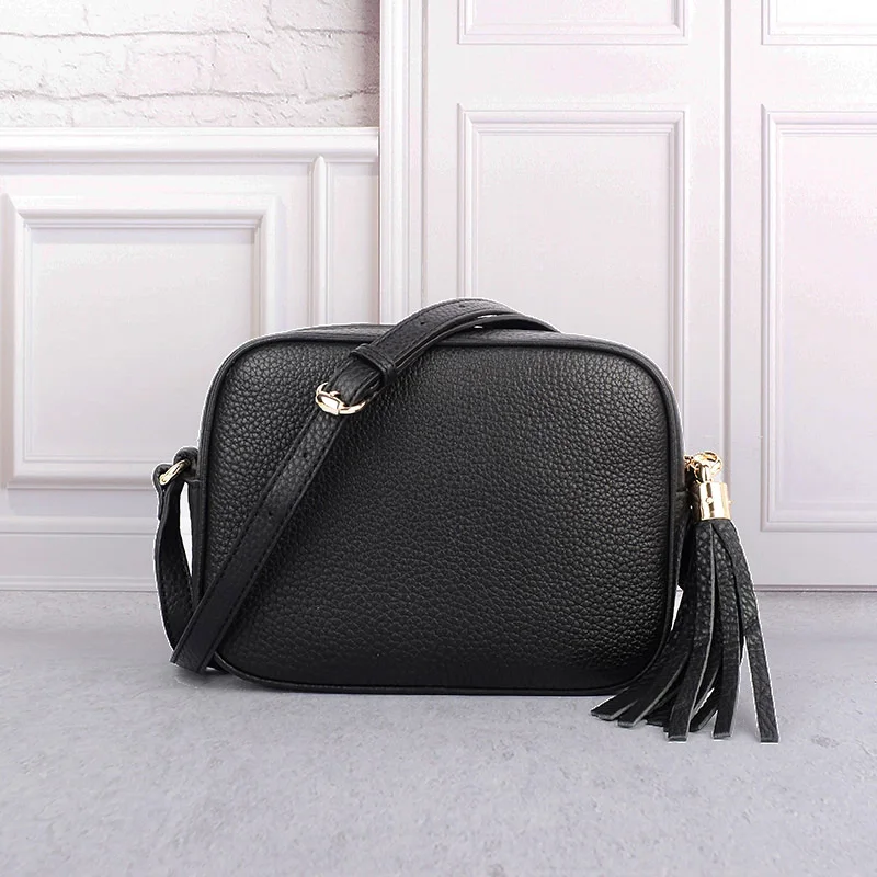 

Women luxury handbags designer genuine leather tassel purses top quality messenger bag soft small shoulder bags soho disco bag