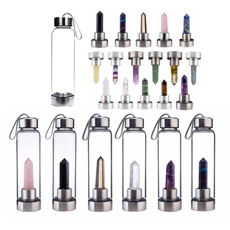 Natural Quartz Gemstone Glass Water Bottle Direct Drinking Cup Glass Crystal Obelisk Wand Healing Wand Bottle with Rope 2021 new
Natural Quartz Gemstone Glass Water Bottle Direct Drinking Cup Glass Crystal Obelisk Wand Healing Wand Bottle with Rope 2021 new