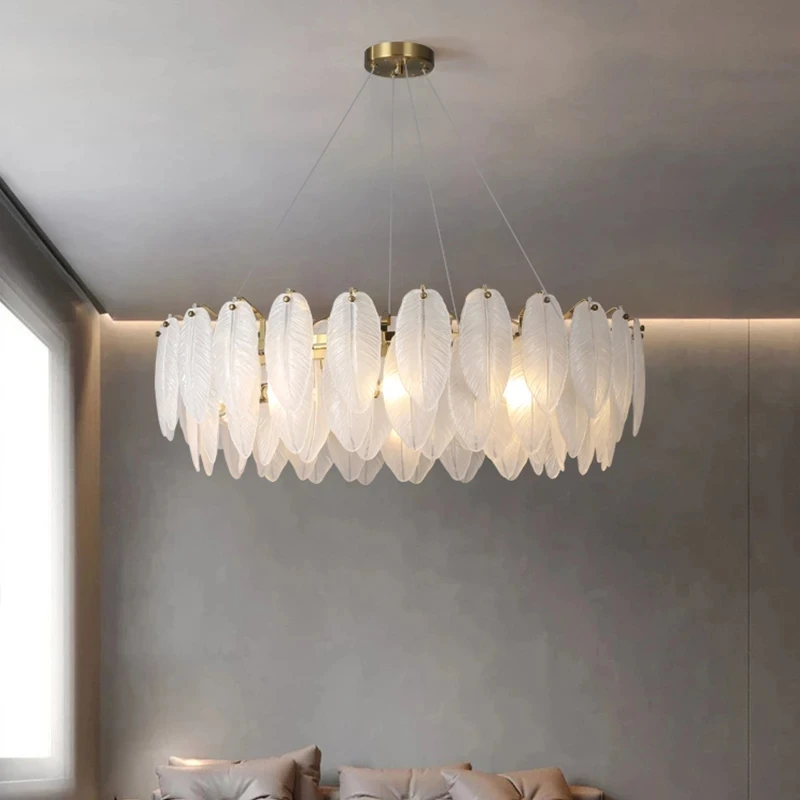 Modern Light Luxury Living room Chandelier Nordic Creative Personality Feather Glass Lamps Master Bedroom Dining room Lighting
Modern Light Luxury Living room Chandelier Nordic Creative Personality Feather Glass Lamps Master Bedroom Dining room Lighting