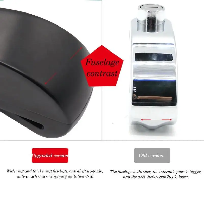 Waterproof Scooter Anti Theft Alarm Lock Kirsite Stainless Steel High Secibel Motorcycle Bicycle Brake Disc Lock and Bag
Waterproof Scooter Anti Theft Alarm Lock Kirsite Stainless Steel High Secibel Motorcycle Bicycle Brake Disc Lock and Bag