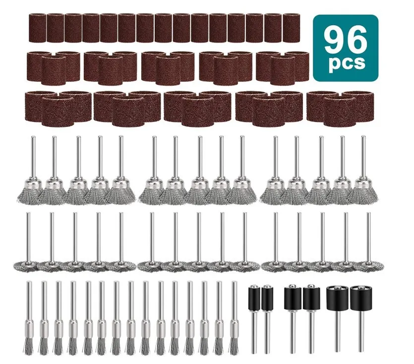 96PC sandpaper ring, brush set, bag, electric grinder, crane grinder, accessories, combination grinding
96PC sandpaper ring, brush set, bag, electric grinder, crane grinder, accessories, combination grinding