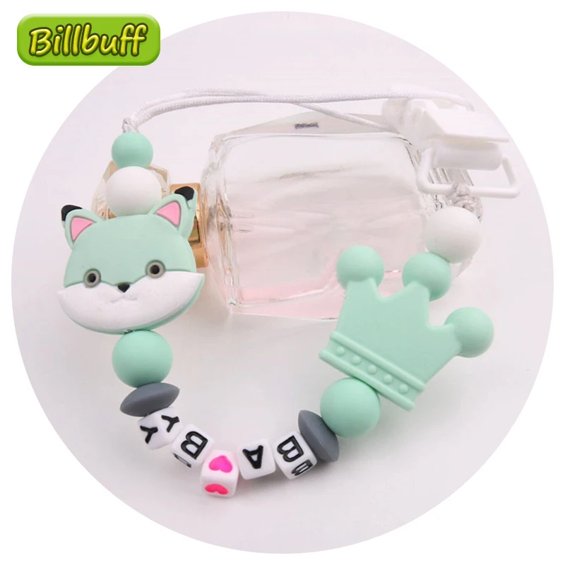 Personalised Name Silicone Fox Shape Beads Pacifier Clip Colorful Pacifier Chain for Baby Teething Soother Chew Toys Dummy Clips
Personalised Name Silicone Fox Shape Beads Pacifier Clip Colorful Pacifier Chain for Baby Teething Soother Chew Toys Dummy Clips