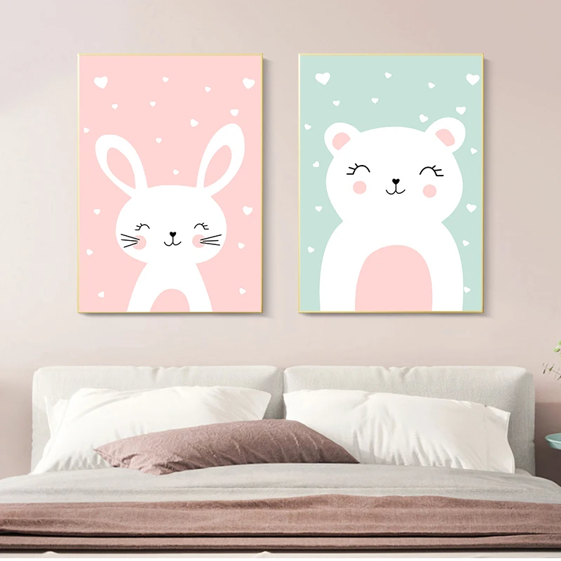 Nursery Canvas Poster Cartoon Rabbit Bear Wall Art Print Minimalist Painting Nordic Decoration Picture Baby Kids Bedroom Decor
Nursery Canvas Poster Cartoon Rabbit Bear Wall Art Print Minimalist Painting Nordic Decoration Picture Baby Kids Bedroom Decor