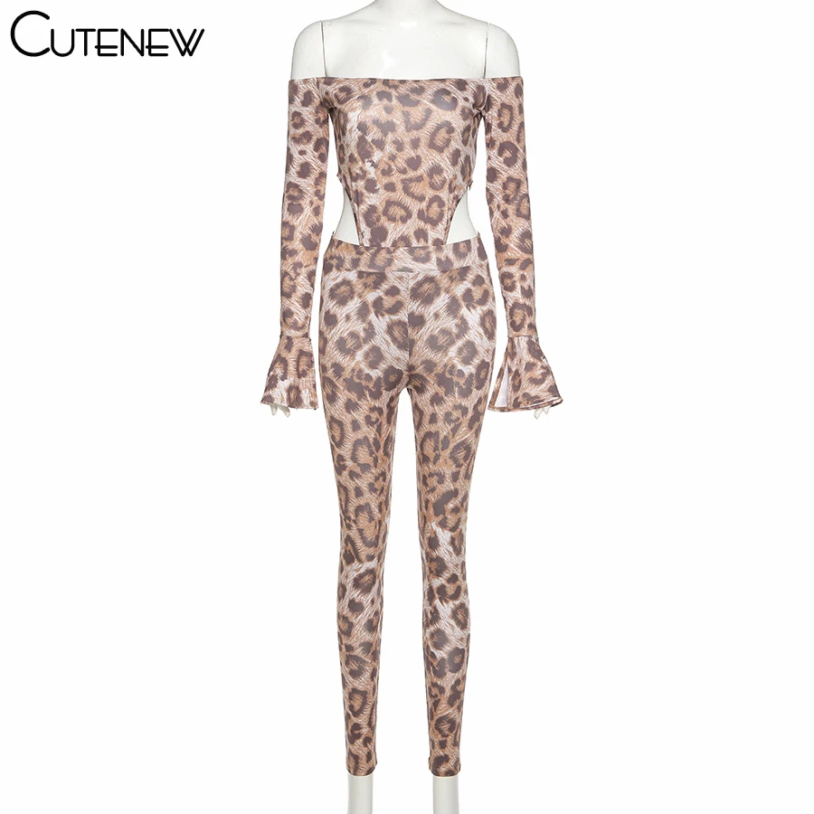 Cutenew Leopard Off Shoulder Orint Matching Set Women Long Sleeve Bodysuits+Leggings Stretchy Two Piece Outfits Fashion Clubwear
Cutenew Leopard Off Shoulder Orint Matching Set Women Long Sleeve Bodysuits+Leggings Stretchy Two Piece Outfits Fashion Clubwear