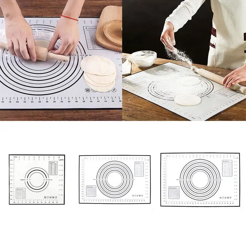 3 sizes Silicone Dough Kneading Mat Pizza Pastry Kitchen Gadgets Pad Accessories Non-stick Tools Baking Stretchability Cook U8C9
3 sizes Silicone Dough Kneading Mat Pizza Pastry Kitchen Gadgets Pad Accessories Non-stick Tools Baking Stretchability Cook U8C9