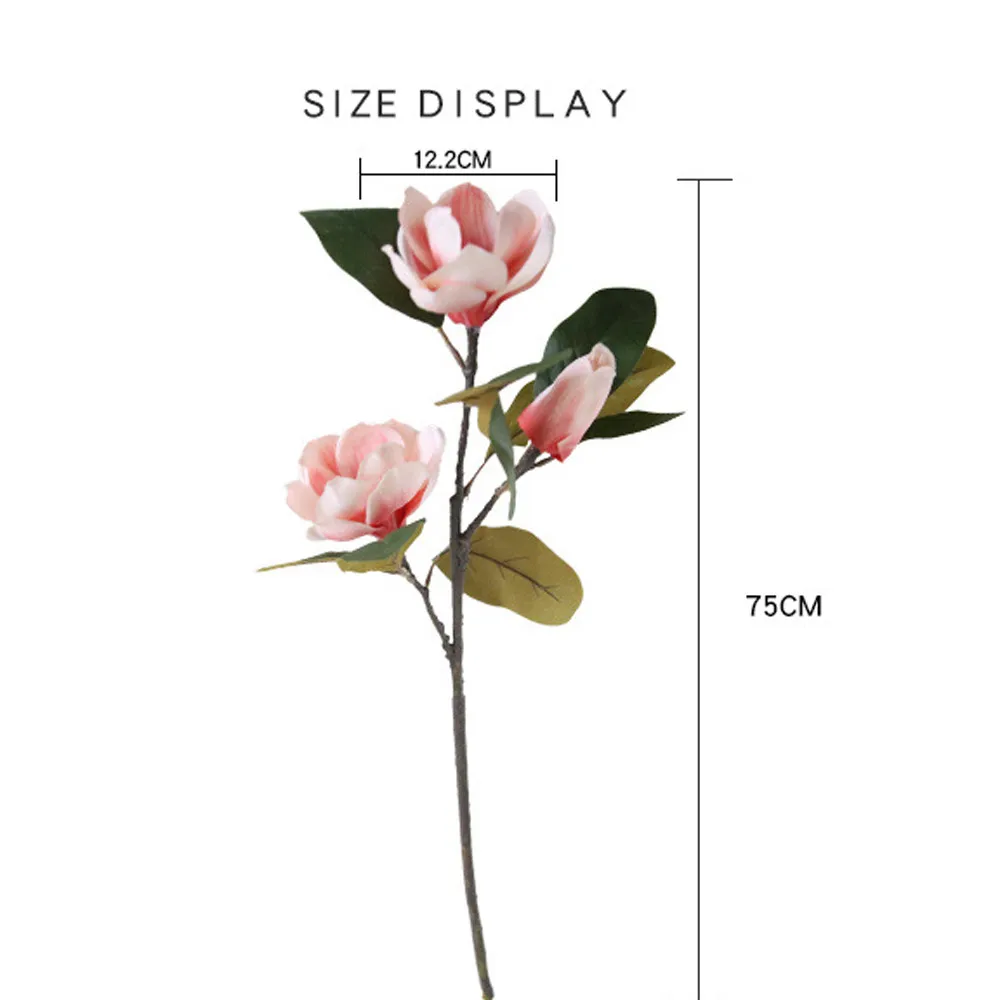Cloth Artificial Magnolia Flower Branch With Green Leaf Color Home Table Decoration Fake False Floral Hand Made Flowers
Cloth Artificial Magnolia Flower Branch With Green Leaf Color Home Table Decoration Fake False Floral Hand Made Flowers
