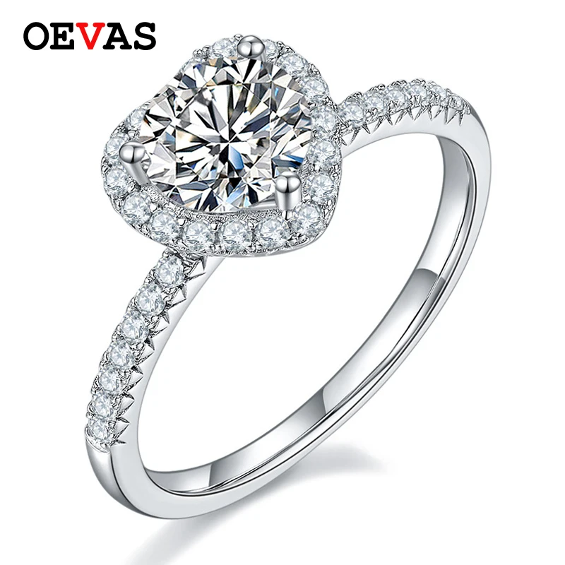 OEVAS Real 1 Carat D Color Moissanite Bridal Ring 100% 925 Sterling Silver Sparkling Heart Wedding Engagement Party Fine Jewelry
OEVAS Real 1 Carat D Color Moissanite Bridal Ring 100% 925 Sterling Silver Sparkling Heart Wedding Engagement Party Fine Jewelry