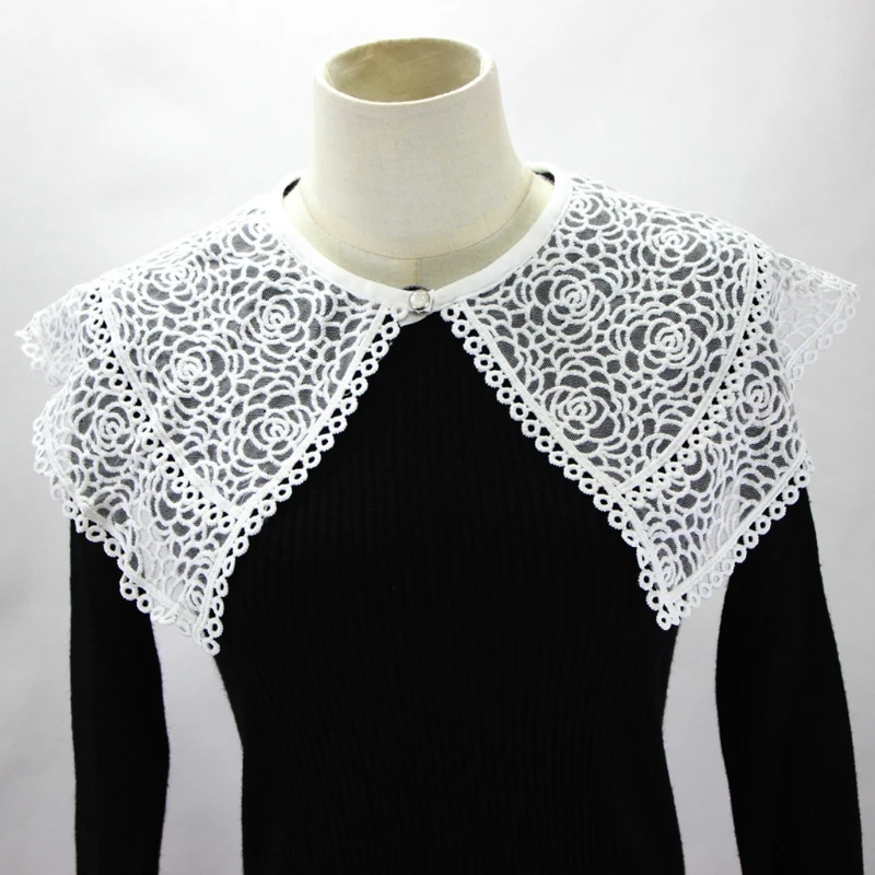 Women Floral Lace Fake Collar Shawl Snap Button White Half Shirt Dickey Capelet XX9D
Women Floral Lace Fake Collar Shawl Snap Button White Half Shirt Dickey Capelet XX9D