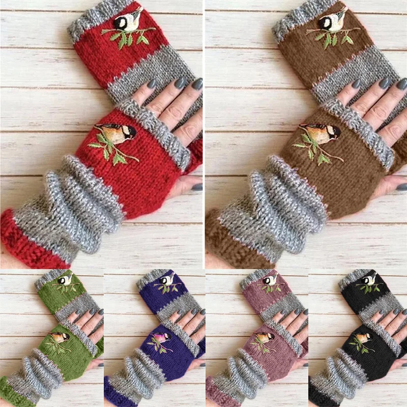 Embroidered Bird Gloves Women's Cotton Fingerless Gloves Knit Block Stitching Mittens Women's Fingerless Gloves Gift 2023
Embroidered Bird Gloves Women's Cotton Fingerless Gloves Knit Block Stitching Mittens Women's Fingerless Gloves Gift 2023