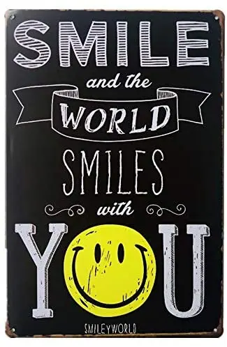 Smile Vintage Metal Tin Signs Tin Poster Home Wall Decor Cafe Pub Club Home Wall Decor Tin Signs Retro Plaque 8x12 Inches
Smile Vintage Metal Tin Signs Tin Poster Home Wall Decor Cafe Pub Club Home Wall Decor Tin Signs Retro Plaque 8x12 Inches